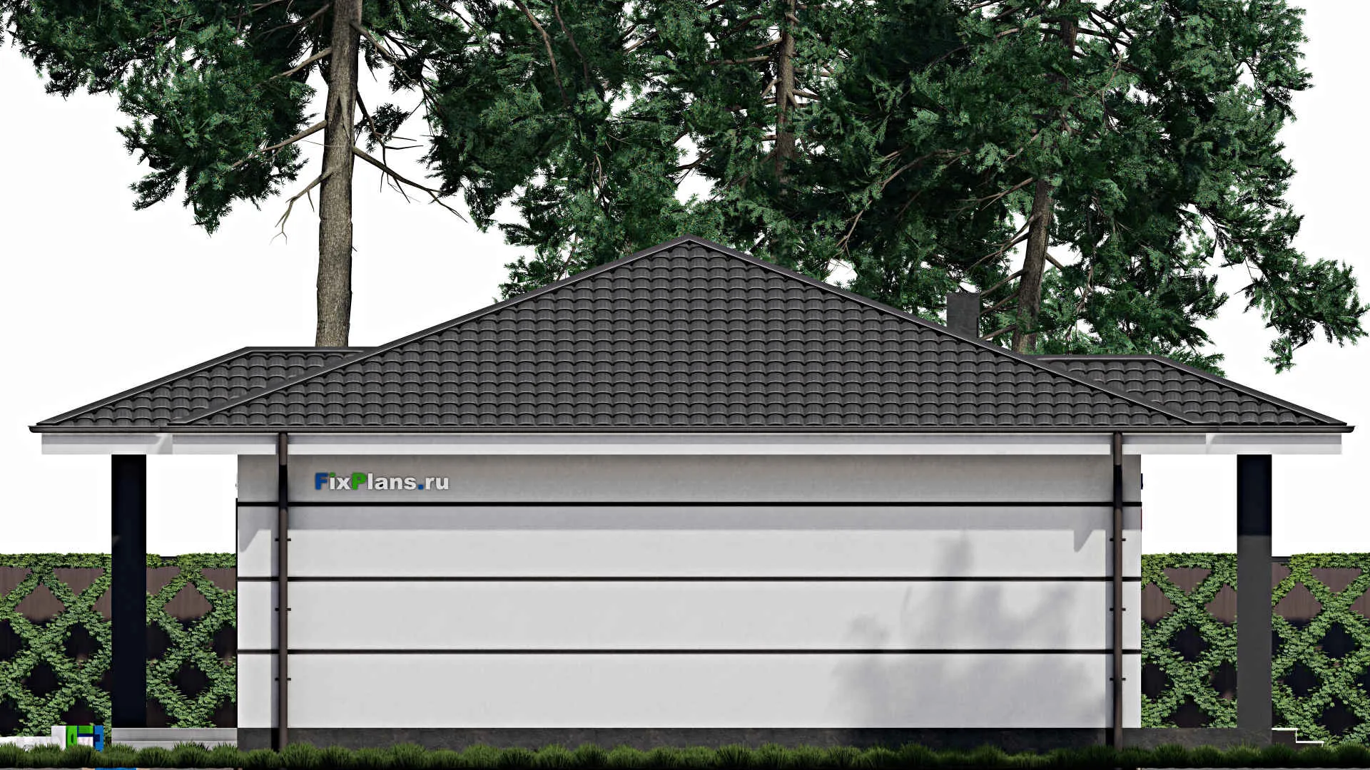 F-0710 - Проект одноэтажного дома 11 на 13, площадью 120 м² с 3 спальнями