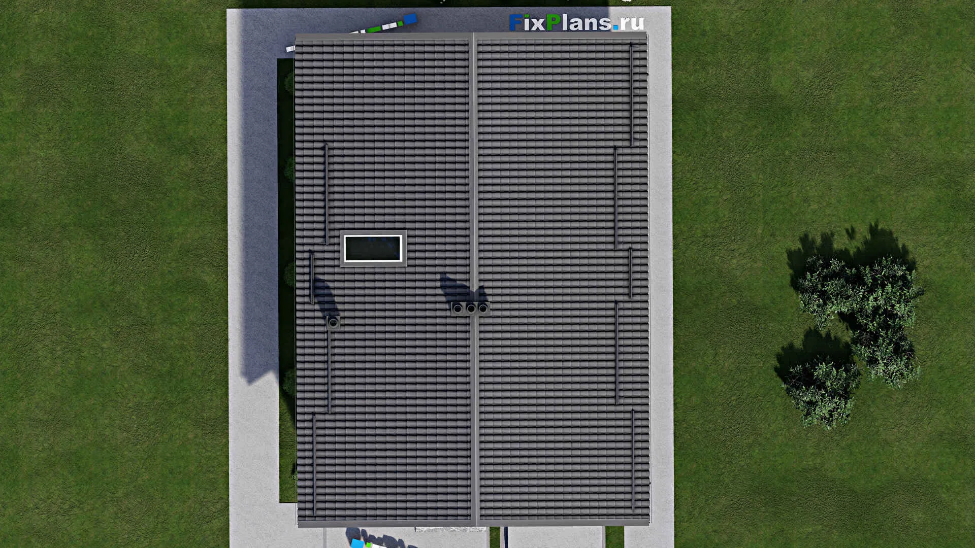 F-3059 - Проект дома с мансардой 9 на 14, площадью 150 м² с балконом, гаражом на 1 машину и 3 спальнями