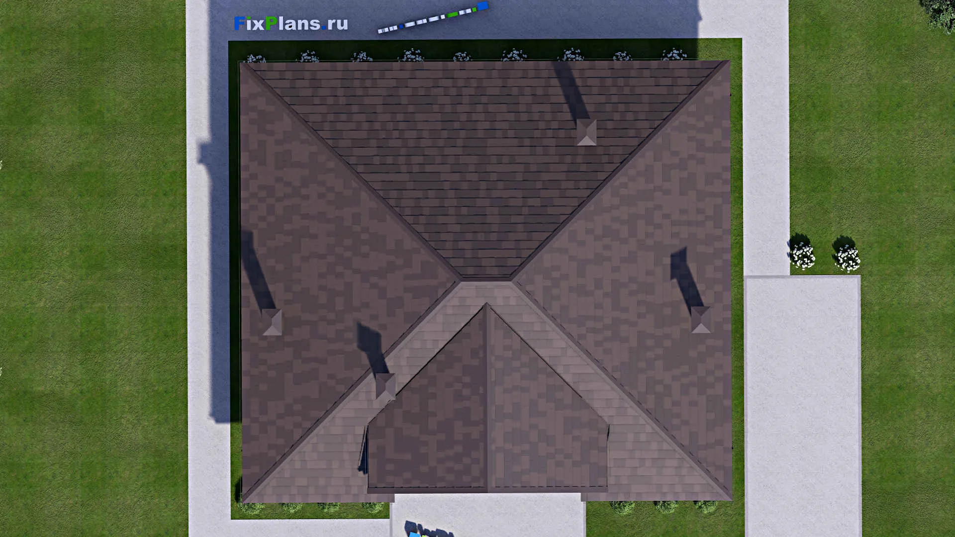 F-13625 - Проект дома с мансардой 14 на 16, площадью 230 м² с балконом и 4 спальнями