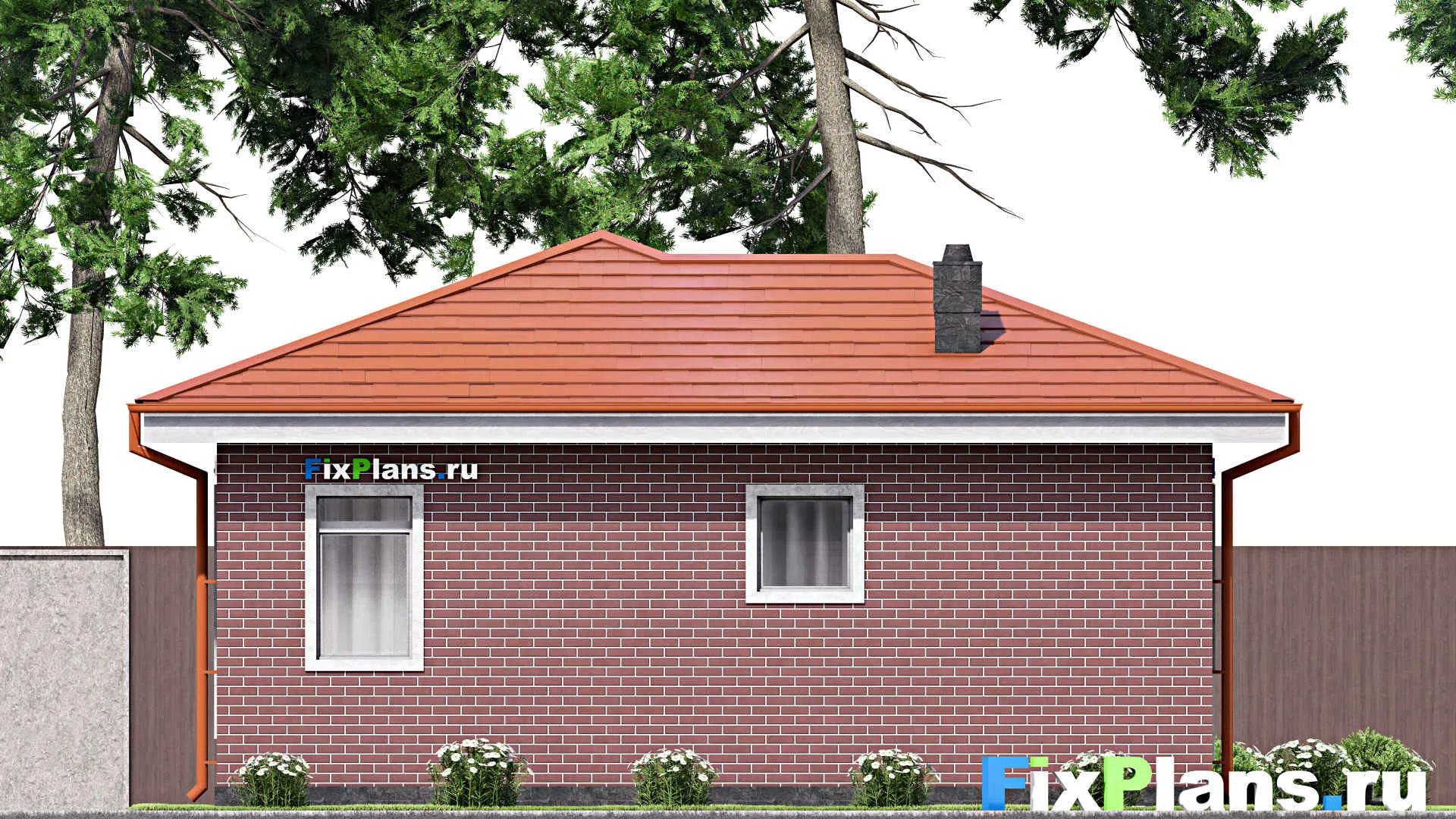 F-15092 - Проект бани 10 на 11, площадью 60 м² с комнатой отдыха и санузлом