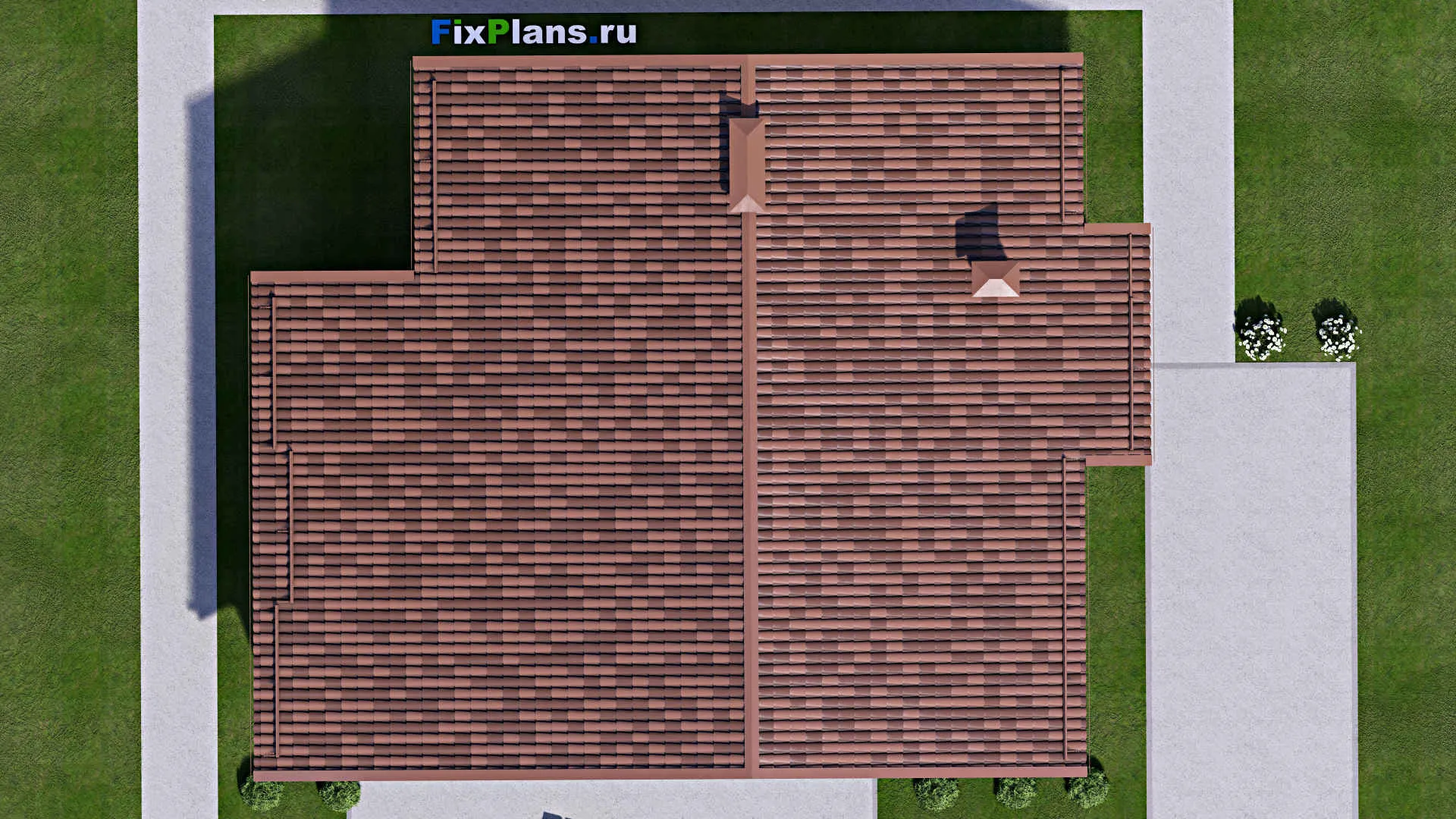 F-13346 - Проект дома с мансардой 13 на 17, площадью 260 м² с террасой, балконом и 4 спальнями