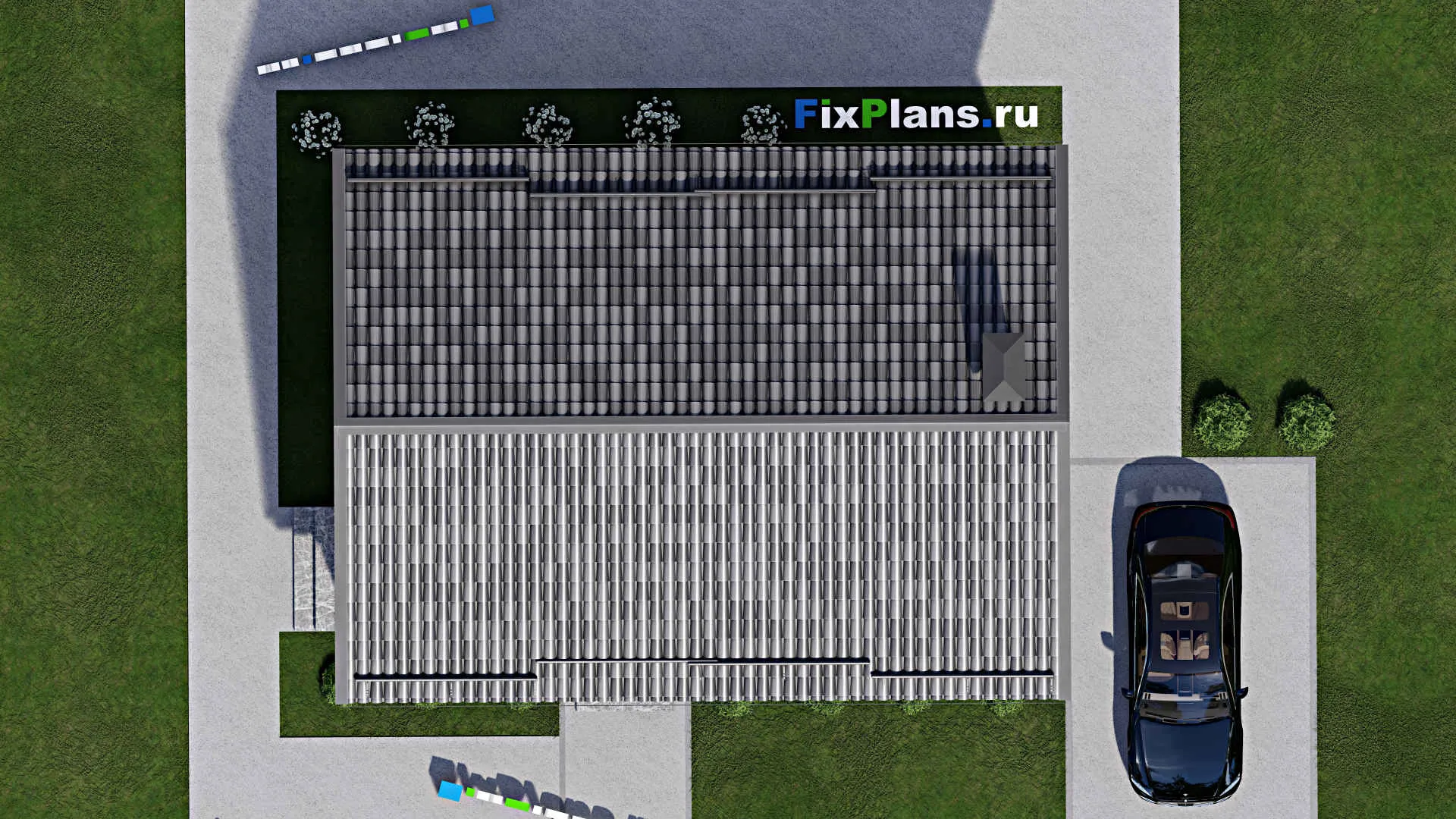 F-11510 - Проект бани 8 на 11, площадью 70 м² с комнатой отдыха, терассой и санузлом