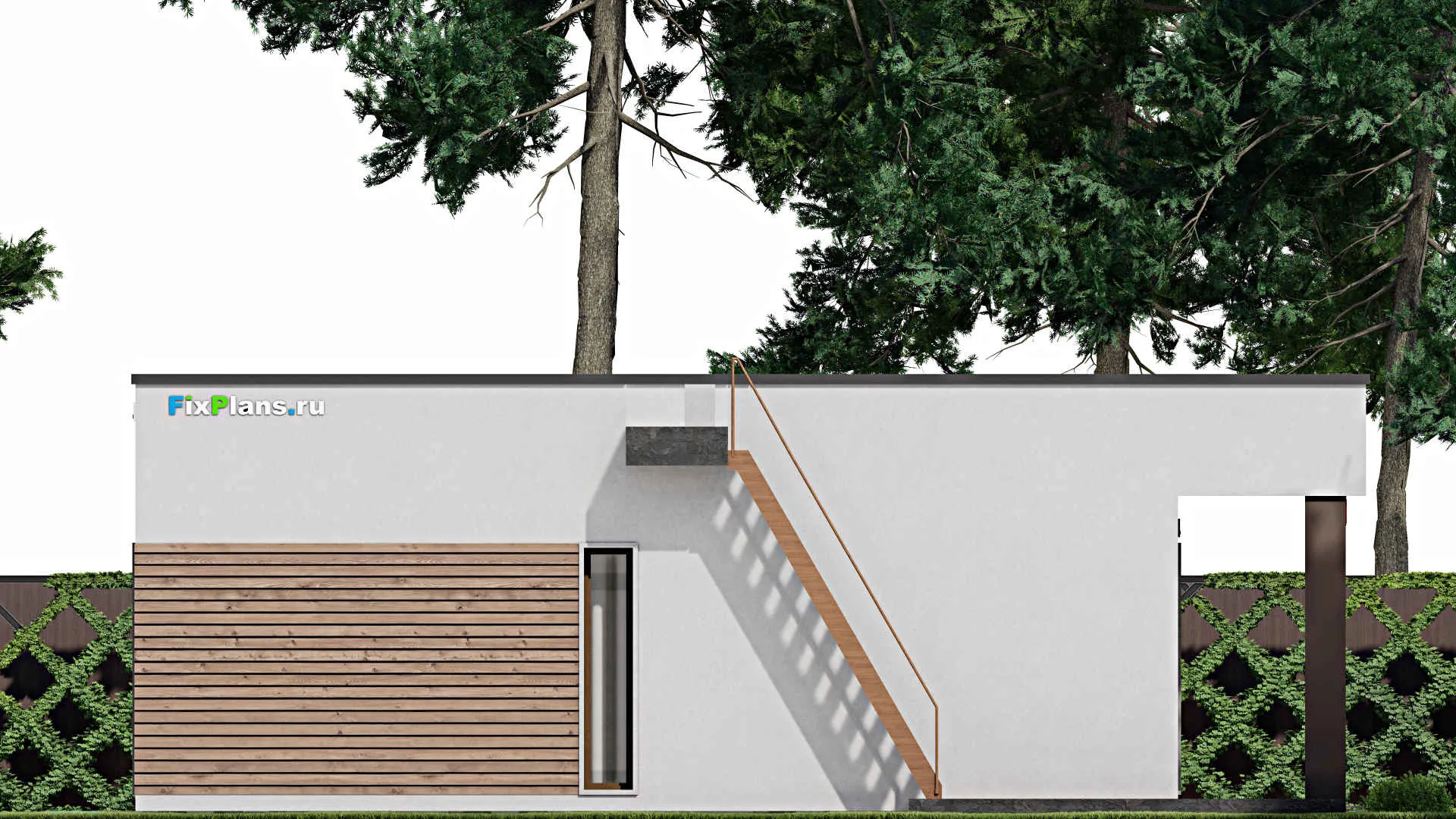 F-8882 - Проект одноэтажного дома 12 на 14, площадью 140 м² с террасой и 2 спальнями