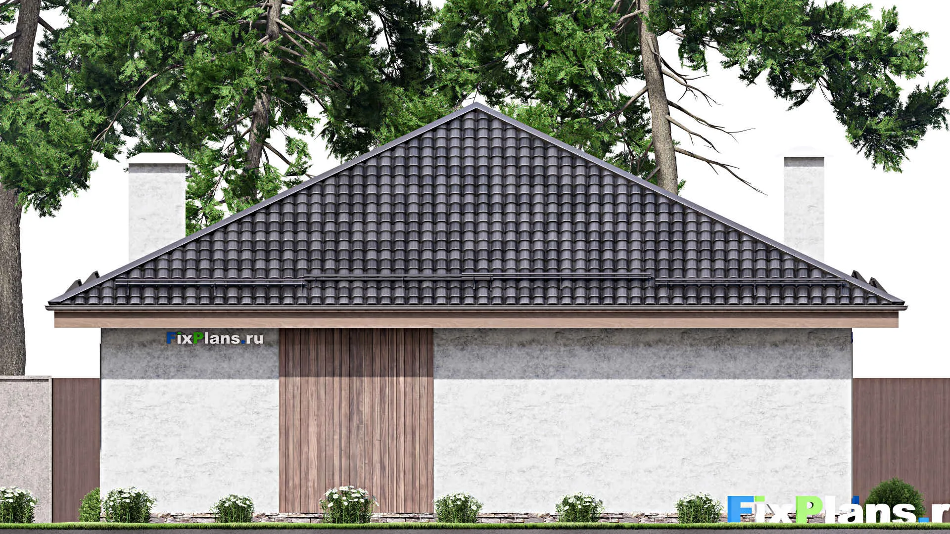 F-13499 - Проект одноэтажного дома 12 на 15, площадью 140 м² с 3 спальнями