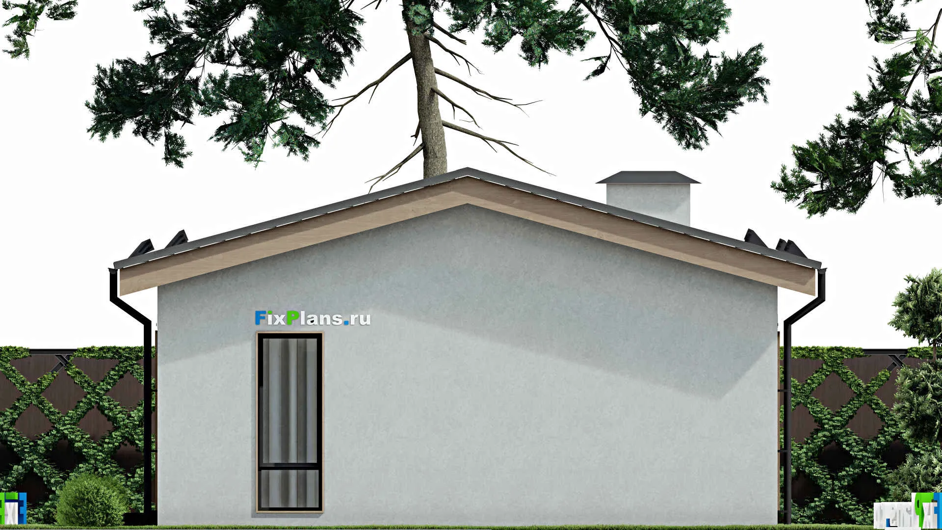 F-3284 - Проект одноэтажного дома 9 на 11, площадью 70 м² с 2 спальнями