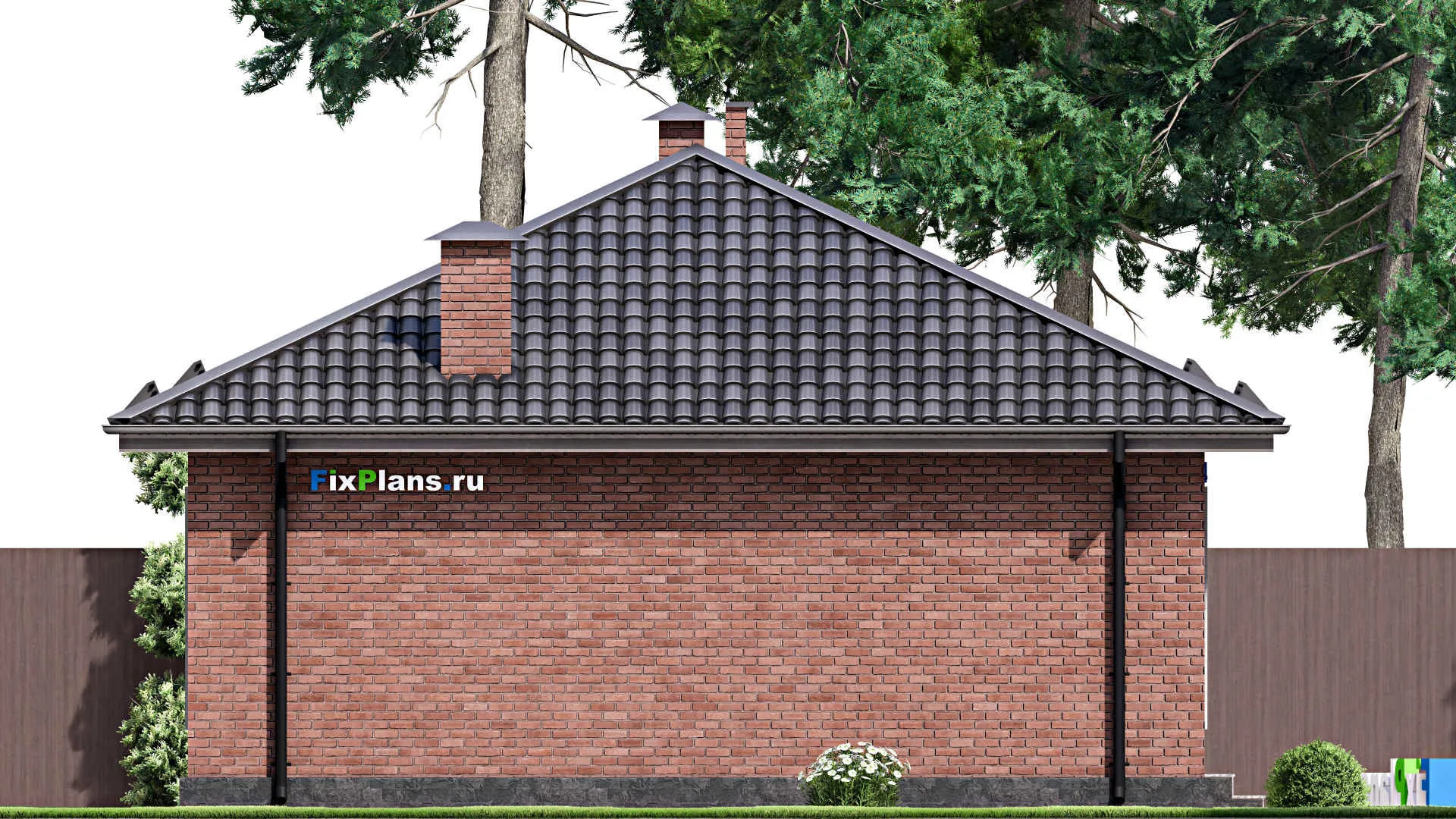 F-15434 - Проект бани 9 на 13, площадью 90 м² с комнатой отдыха, терассой и санузлом