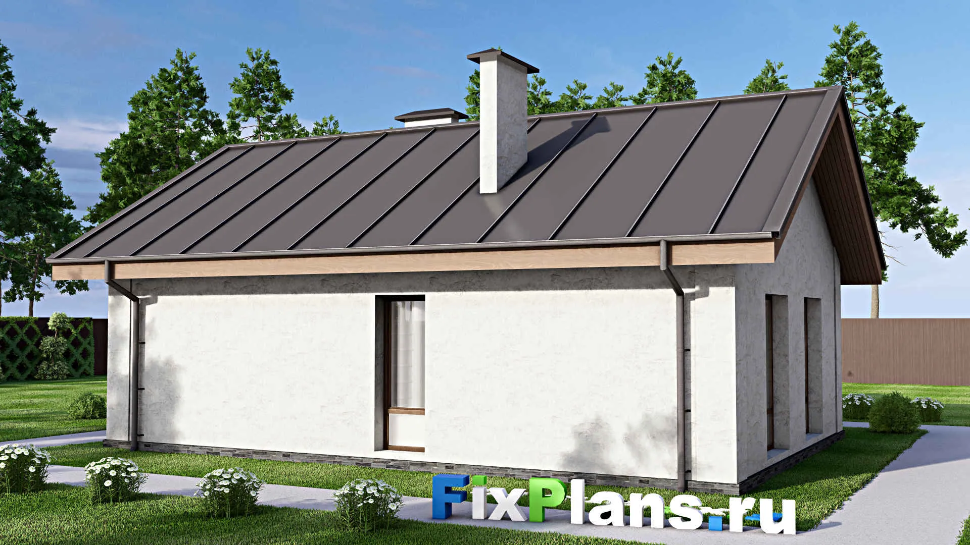 F-14093 - Проект одноэтажного дома 10 на 12, площадью 80 м² с 2 спальнями