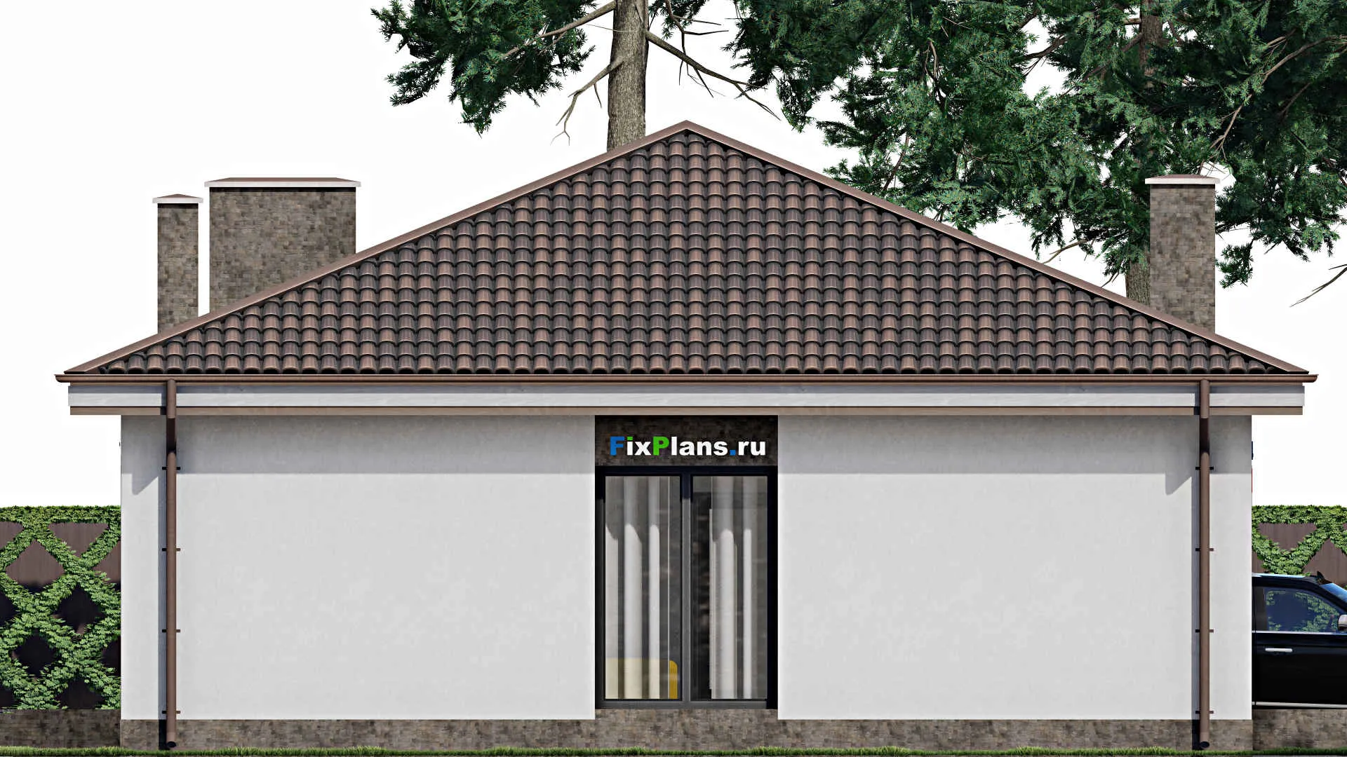 F-1259 - Проект одноэтажного дома 12 на 18, площадью 170 м² с 5 спальнями