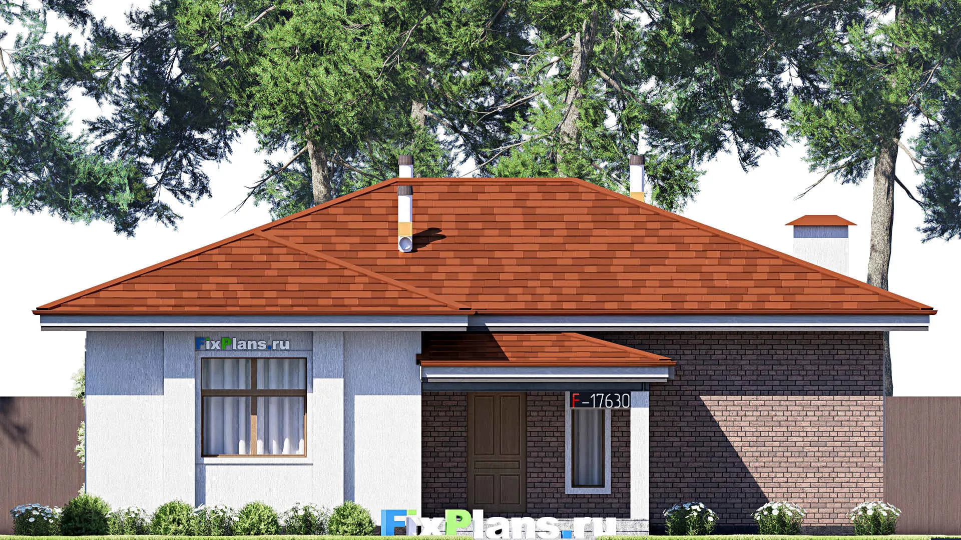 F-17630 - Проект одноэтажного дома 14 на 15, площадью 140 м² с 2 спальнями