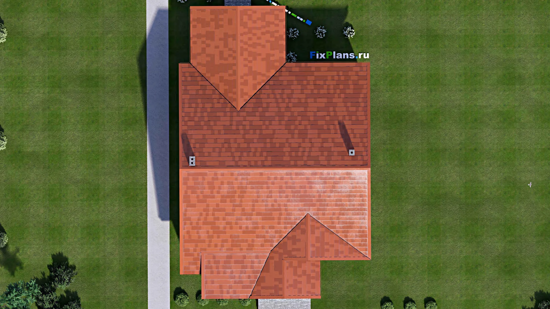 F-16532 - Проект одноэтажного дома 12 на 19, площадью 270 м² с цокольным этажом и 2 спальнями