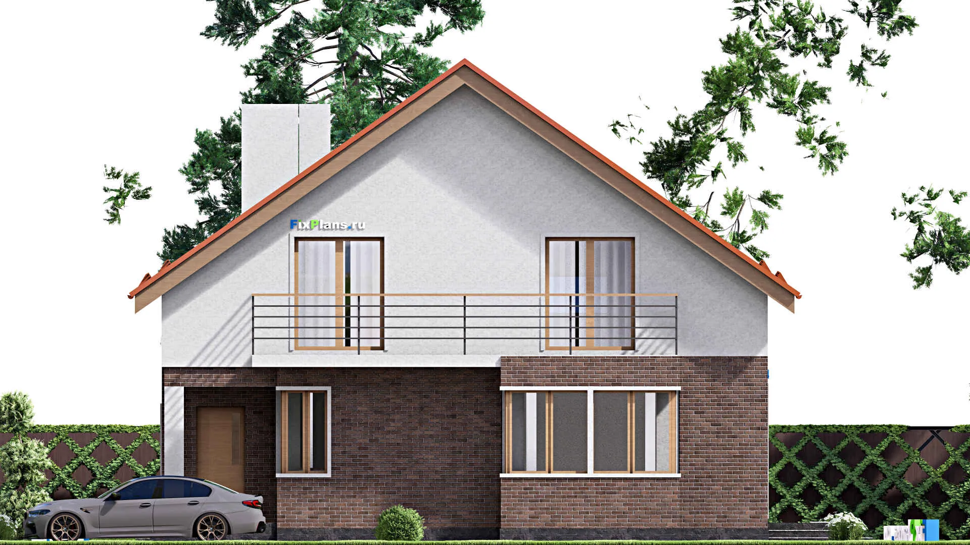 F-16271 - Проект дома с мансардой 14 на 17, площадью 320 м² с 6 спальнями