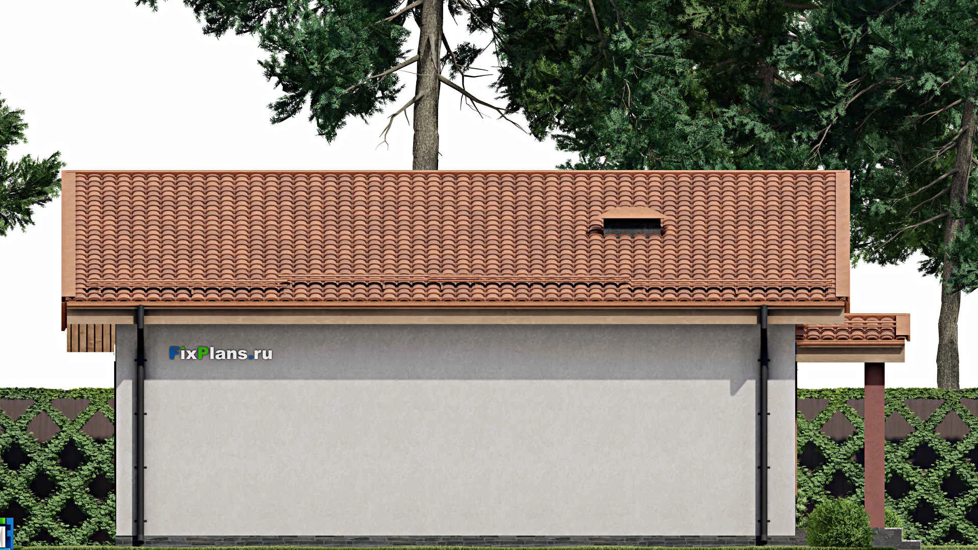 F-9926 - Проект одноэтажного дома 12 на 19, площадью 170 м² с террасой и 3 спальнями