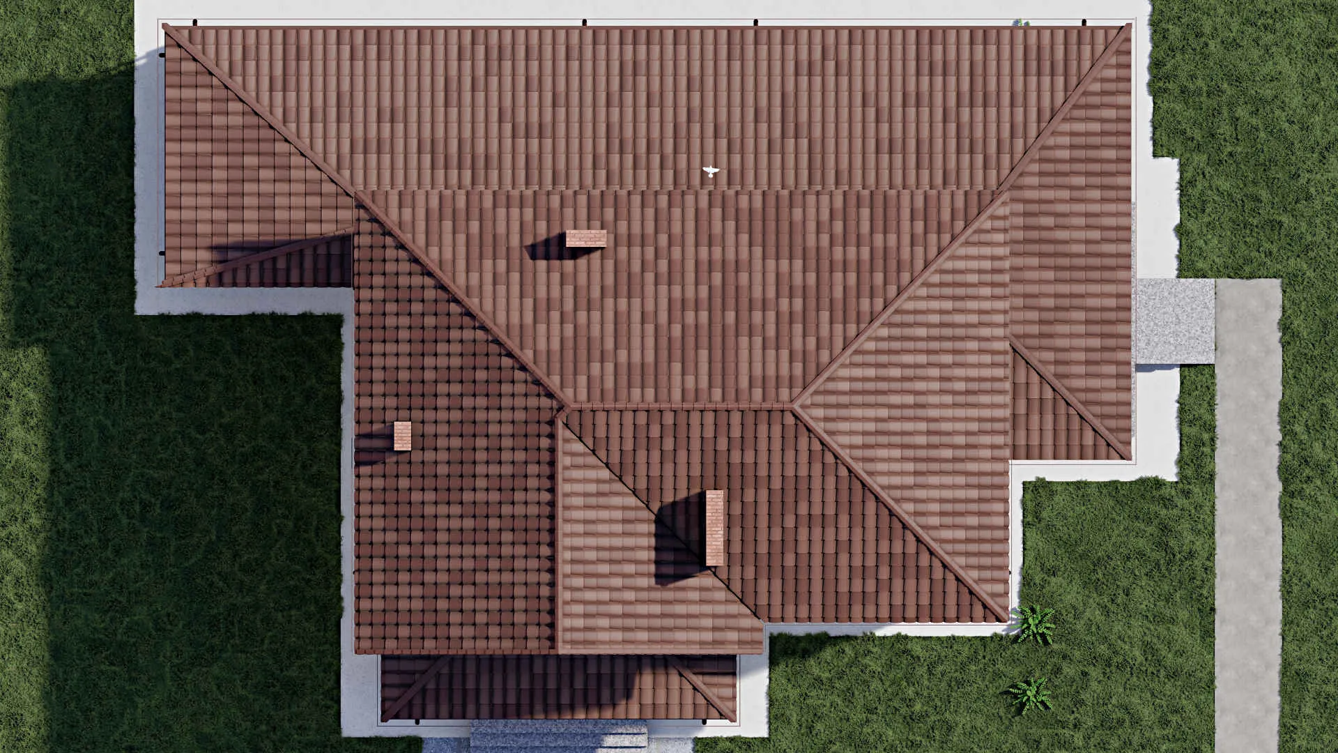 F-0386 - Проект двухэтажного дома 10 на 14, площадью 290 м² с террасой и 4 спальнями