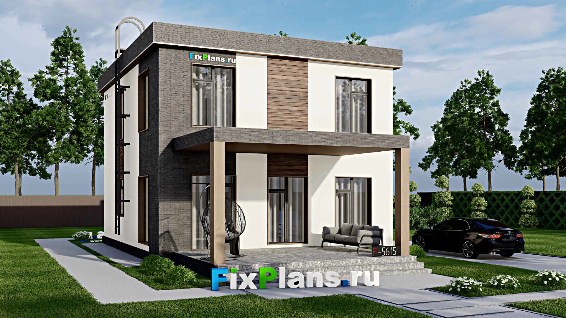 F-5615 - Проект двухэтажного дома 9 на 11, площадью 160 м² с 4 спальнями