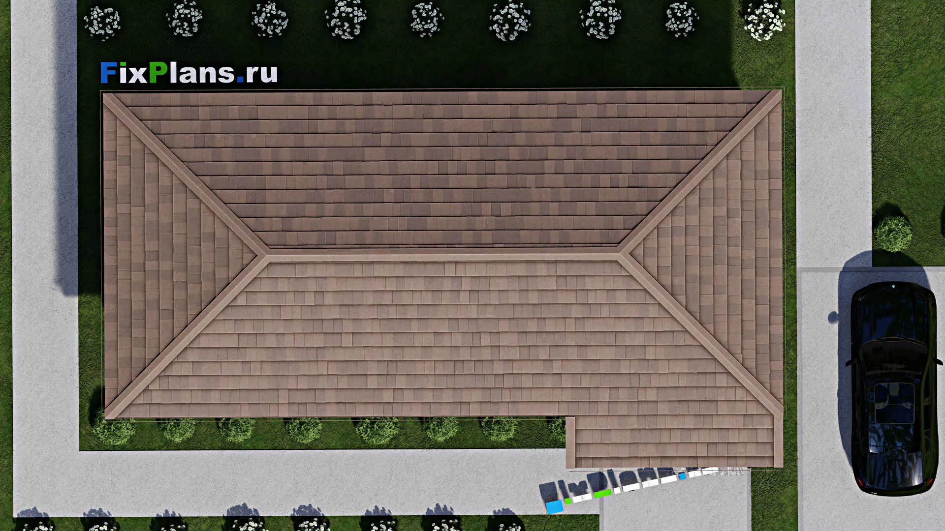 F-10430 - Проект одноэтажного дома 8 на 14, площадью 80 м² с 2 спальнями