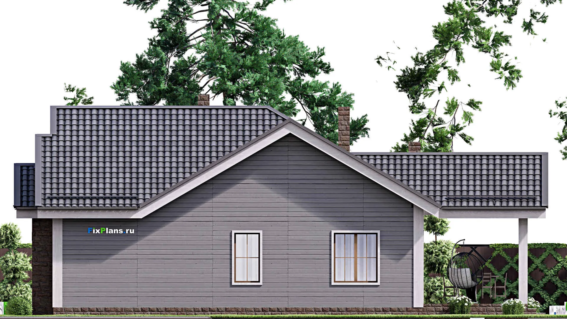 F-16415 - Проект одноэтажного дома 15 на 17, площадью 160 м² с 4 спальнями