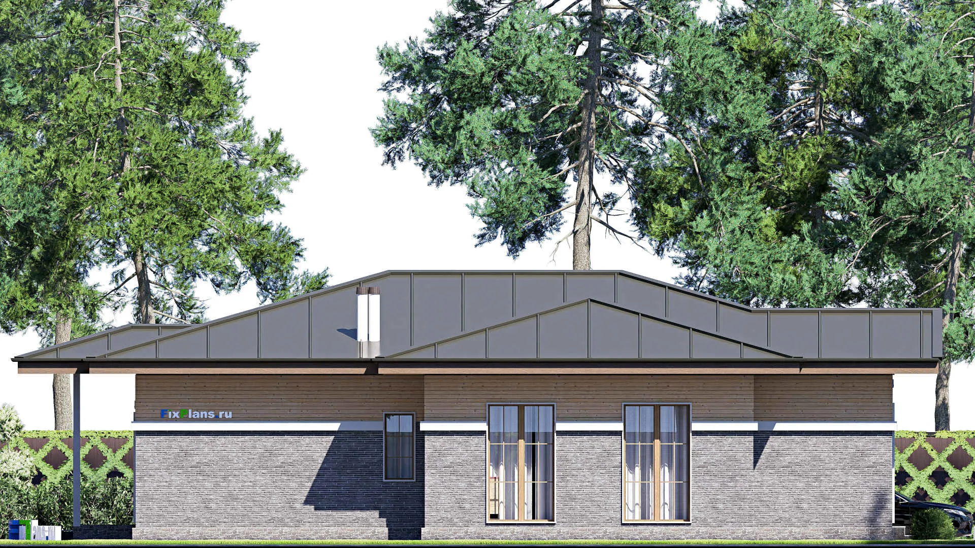 F-20843 - Проект одноэтажного дома 13 на 18, площадью 160 м² с 3 спальнями