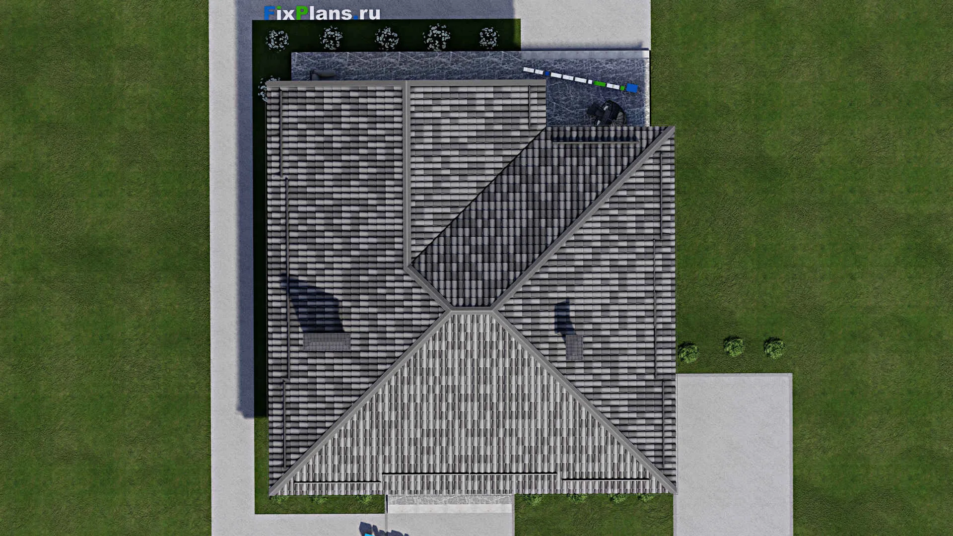 F-10394 - Проект одноэтажного дома 13 на 16, площадью 160 м² с 2 спальнями