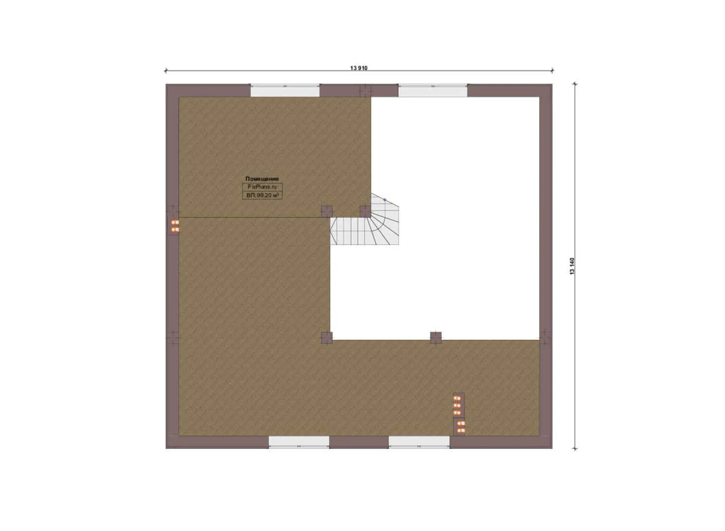 F-17432 - Планы дома с мансардой 15 на 24, площадью 310 м² с террасой и 3 спальнями