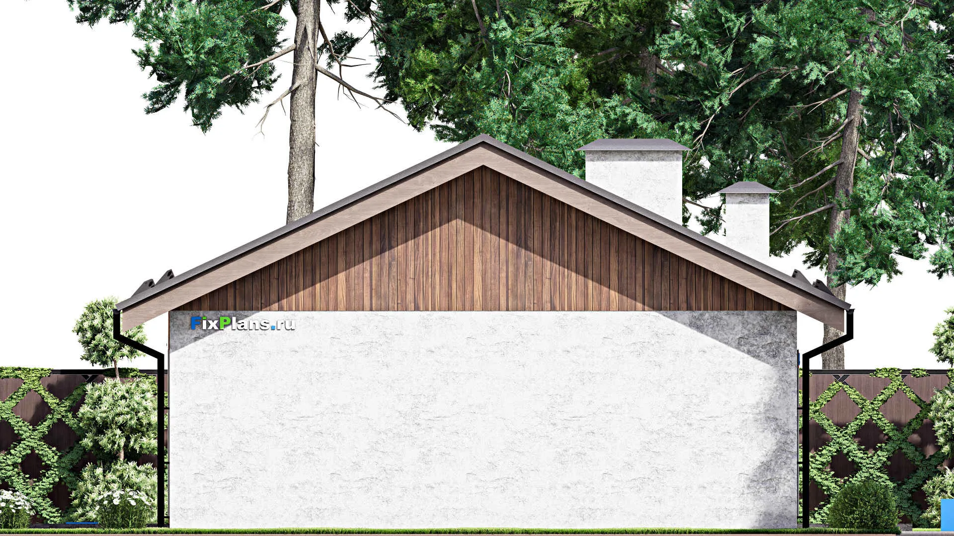 F-13031 - Проект одноэтажного дома 14 на 15, площадью 130 м² с террасой и 3 спальнями