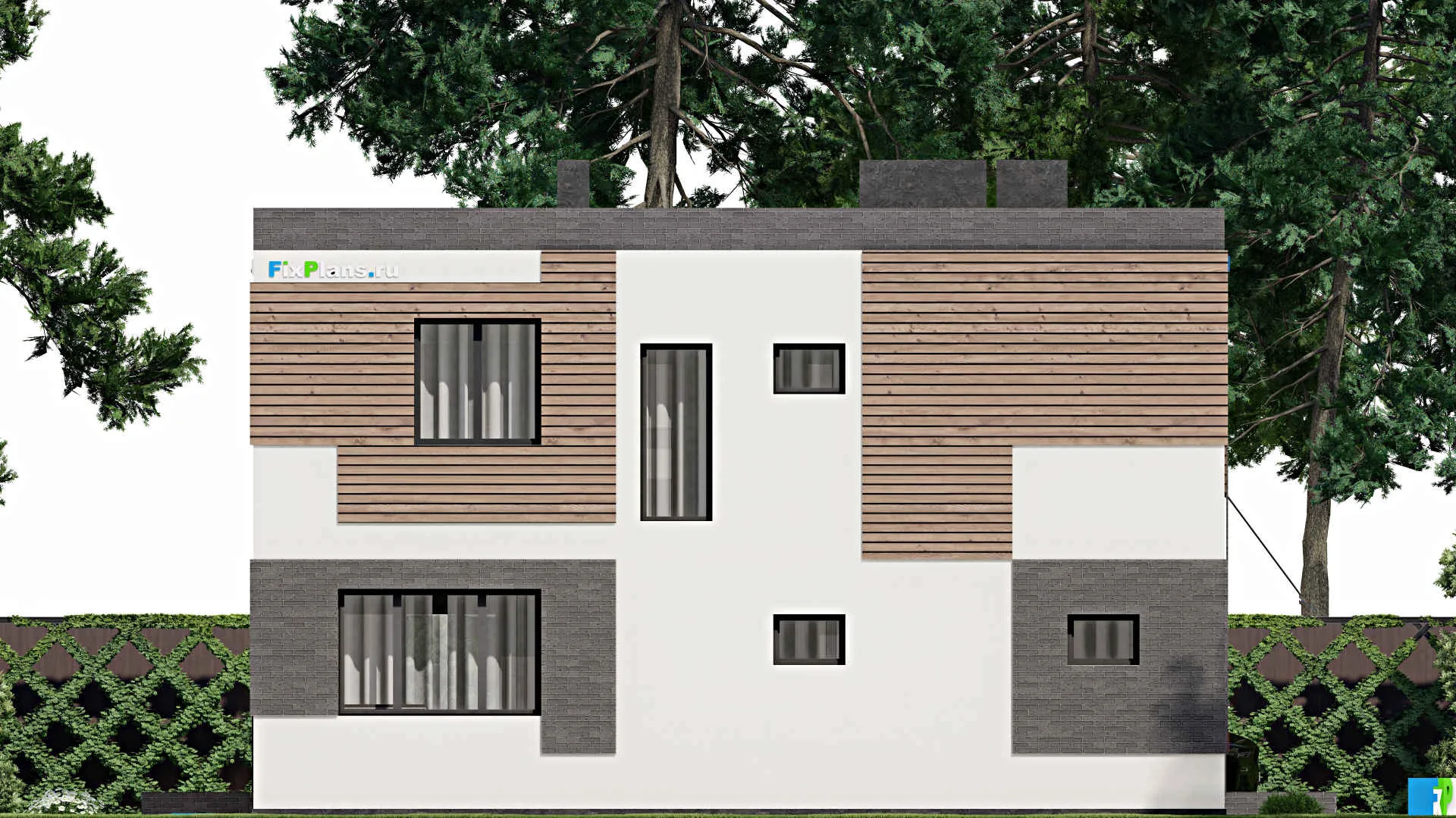 F-5129 - Проект двухэтажного дома 9 на 12, площадью 150 м² с террасой и 3 спальнями