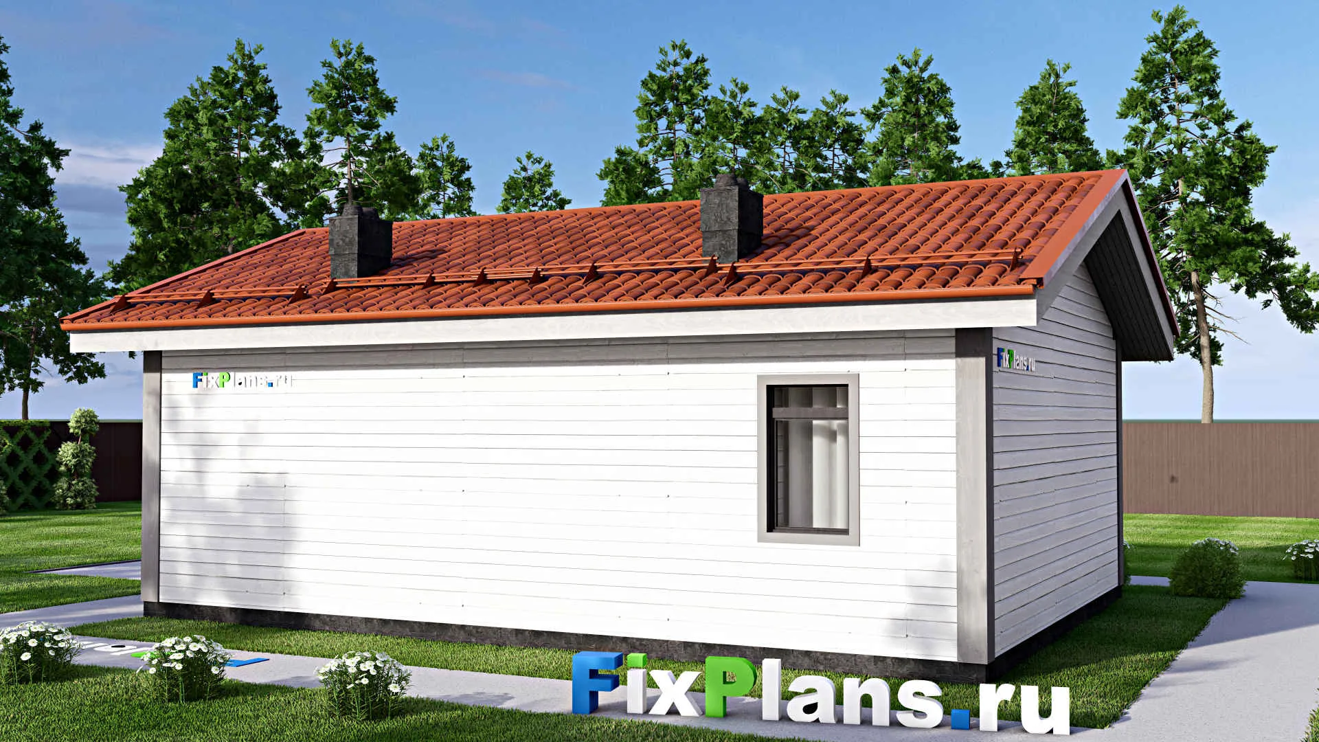 F-15101 - Проект бани 8 на 11, площадью 60 м² с комнатой отдыха и санузлом