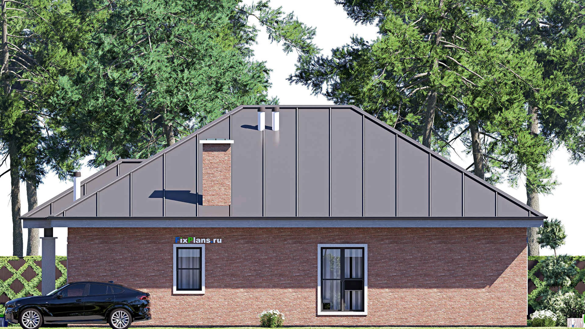 F-20510 - Проект одноэтажного дома 15 на 17, площадью 170 м² с 4 спальнями